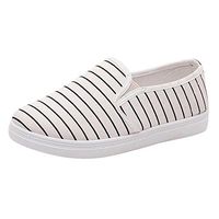 Women Shoes, Neartime Ladies Striped Canvas Slip On Casual Shoes Shallow Low Heel Lazy Home Shoes