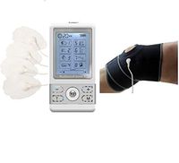 Pain Relief 8 Modes Machine Devices for Knee Pain Treatment | Electrotherapy Device + Extra Support Knee Brace Therapeutic Solution HealthmateForever BM8GL (Silver)