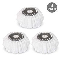 Replacement Microfiber Mops Head for 360°Spin Magic Mop，Hurricane Compatible Round Shape Standard Universal Size (3 Pack)