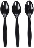 Fineline Settings 100-Piece Extra Heavy Cutlery Spoons, Black