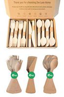 Disposable Wooden Forks, Spoons, Knives Set, 200 Count, Alternative to Plastic Cutlery, Biodegradable, Compostable Utensils, Eco-Friendly Cutlery for Birthday Party and Camping by Zee Luxx Home