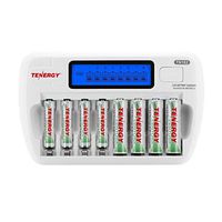 Combo: Tenergy TN162 8-Bay Smart LCD AA/AAA NiMH/NiCd Charger + 4xAA & 4xAAA Centura (LSD) NiMH Rechargeable Batteries