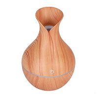 esonmus Ultrasound Aroma Diffuser, Mini Mute USB Air Humidifier, Creative Vase Wood Grain Household Humidifier, Bedroom Essential Oil Aromatherapy Machine for Home Office, 130ml (light color wood)