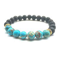 7 Chakra Lava Stone 8mm Reiki Turquoise Healing Rock Bead Howlite Diffuser Gemstone Essential Oil Bracelet