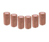 3 Inch Self Adhesive Medical Bandage Wrap Tape (Brown) (6 Pack) Strong Elastic Self Adherent Cohesive First Aid Sport Flex Rolls for Wrist Ankle Knee Sprains and Swelling