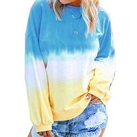 Women's Loose Short Sleeve Long Sleeve Letter Print T-Shirt Tops Tie-Dye Blouse
