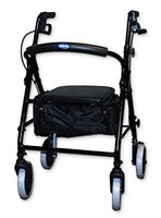 Soft Seat Aluminum Rollator With Round Back Black