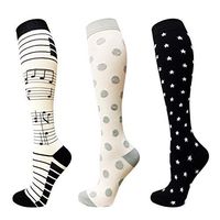 Copper Knee High Compression Socks for Women & Men 20-30mmHg - Best For Running,Nurses,Medical,Pregnancy and Travel (Large/X-Large, A4-Multicoloured(3 Pairs))