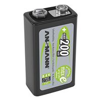ANSMANN E Size 9V 200mAh NiMH Low Self Discharge Pre-Charged Rechargeable Batteries