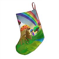 Christmas Decorations Stockings 18" Cartoon Colorful Mushrooms Unique Big Xmas Socks for Home Decor