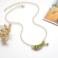 Simulated Cute Green Style Sweater Collar Jewelry Pea Necklace Pendant Prom Pretty For gift Cheap Jewerly Womens Comfortable Comfy Wonderful Amulet Delicate
