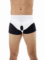 Underworks® Unisex Inguinal Hernia Cotton Comfort Support Brace - Single or Double (3X 49-52 Waist, White)