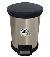 The Furniture Cove New 1.3 Gallon Round Stainless Steel Step Trash Can Waste Basket Featuring Your Choice of a Football Team Logo (Panthers Helmet)