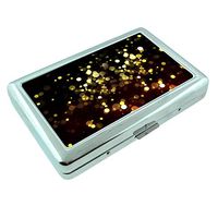 Gold Glitter Em1 Hip Silver Cigarette Case Id Holder Metal Wallet 4" X 2.75" RFID Protection
