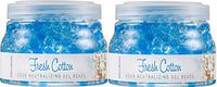 SMELLS BEGONE Odor Eliminator Gel Beads - Air Freshener with Essential Oils - Eliminates Odors in Pet Areas, Bathrooms, Boats, RVs and Cars - Non-Toxic - 12 Ounce (Fresh Cotton Scent - 2 Pack)