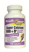 Mason Vitamins Super Calcium 600 + D3 Plus Minerals Tablets, 60 Count