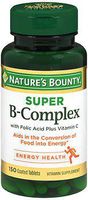 Nature's Bounty Super B Complex with Folic Acid Plus Vitamin C Tablets - 150 ct, Pack of 2