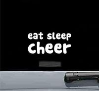 Eat Sleep Cheer Vinyl Decal Sticker (WHITE)