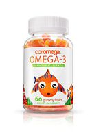 Coromega Kids Omega 3 Fish Oil Gummies, 50mg DHA and 10 mg EPA of Omega-3s Fatty Acids, Dietary Supplement, Orange, Lemon, and Strawberry Banana Flavors, 60 Gummies per Bottle