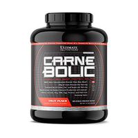 Ultimate Nutrition Carnebolic Zero Carb Paleo Protein Isolate Powder - Lactose Free Protein for Carnivores and Keto Diets - Great Tasting, Gluten Free, Fruit Punch, 60 Servings