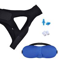 Sleep Aid Bundle Set - Anti Snoring Devices & Teeth Grinding Stopper Black Out Sleep Mask Flexible Chin Strap Noise Cancelling Ear Plugs Nasal Dilators Nose Vents - Medical Grade Anti Ronquidos