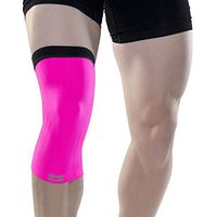 Zensah Compression Knee Sleeve - Relieve Knee Pain, Treat Runners Knee, Patella Support (Medium, Neon Pink)