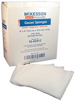 McKesson 16-42412 Medi-Pak Performance Plus Gauze Sponge, Sterile, Peelable Pouch, 12-Ply, 4" Width, 4" Length, 4" Width, 4" Length (Pack of 1200)