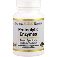 California Gold Nutrition Proteolytic Enzymes Broad Spectrum 90 Delayed Release Veggie Capsules, Egg-Free, Gluten-Free, Peanut Free, Treenut Free, Shellfish Free, Vegetarian, CGN