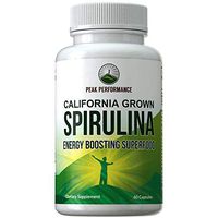 California Grown Spirulina Tablets. Ecologically Grown Algae Superfood Pills. Non GMO Verified, Lab Tested, Non Irradiated, Safe Capsules for Men and Women. Natural Energy Boosting Supplement