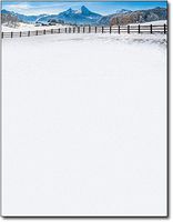 Winter Fence Christmas Holiday Letterhead Paper - 80 Sheets