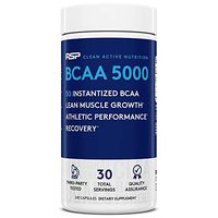RSP BCAA 5000 (30 Serv), Premium BCAA Capsules for Post Workout Muscle Recovery, Endurance & Energy, 5g of Essential Branched Chain Amino Acids Per Serving (Packaging May Vary)