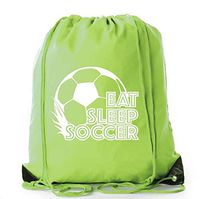 Soccer Party Favors | Soccer Drawstring Backpacks for Birthday Parties, Team events, and much more! - 6PK Lime CA2500SOCCER S3