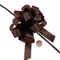 4" Chocolate Pull String Bow | Quantity: 50 Width 3/16"