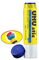 UHU Colored Glue Stick, 0.74oz Blue, rubs on Blue & Dries Clear, Washable, Solvent Free, Screw on Cap, Pack of 12, 9U 99602