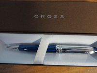 Cross Cross Limited Edition Executive Bailey Translucent Blue & Crome Ballpoint Pen