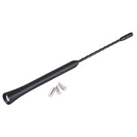 Aerial Antenna, Universal 9 Inches Car Replacement Anti Noise Beesting Aerial Antenna FM Radio Antenna with Screws Thread Fittings, Stubby Screw-In Black