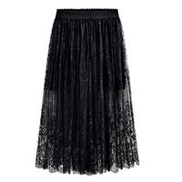 Casual Skirt,Meet&sunshine Women Casual High Elastic Waist Lace Hollow Maxi Long Pleated Skirt (XXXXXL)