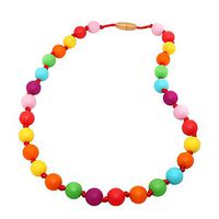 Sensory Chew Necklace for Boys and Girls – Silicone Chewable Beads Jewelry for Kids with Autism ADHD SPD Biting Teething Needs, Fidget Anxiety Chewing Toys (Rainbow)