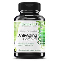 Anti-Aging Complex - with L-Glutathione, Resveratrol, CoQ10, R-Alpha Lipoic Acid, Meriva, Pomegranate, & More - Emerald Labs (Rainforest) - 60 Vegetable Capsules