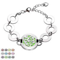 RoyAroma Aromatherapy Essential Oil Diffuser Bracelet Stainless Steel Locket New Design Bracelet With 12PCS Felt Pads