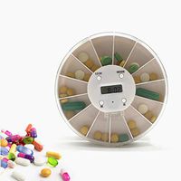 IGIFT 14 Grid Automatic Dispenser, LED Timer Alarm Alarm, Drug Reminder Electronic Medical Kit