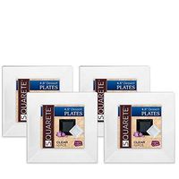 Squarete 4.5'' inch Clear Dessert Plates Party Plates Hard Plastic Elegant Disposable 10 Dessert Plates Per Package Pack of 4