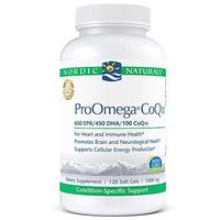 Nordic Naturals ProOmega CoQ10 - Fish Oil, 650 mg EPA, 450 mg DHA, 100 mg CoQ10, Promotes Neurological Health and Cellular Energy Production*, 120 Soft Gels