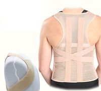 Mesh Fabric And Fish Yarn Elastic Waist Back Support Belt & Posture Corrective Brace, Waist Size 23"-27" (Small,Beige)