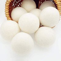 CURE SECRET 6 Pcs Reusable Wool Dryer Balls Laundry Natural Fabric Softener/Hypoallergenic Baby Safe Unscented/Chemical Free/Reducing Wrinkles/Saving Drying Time