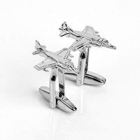 Mens Pure Metal Novelty Plane Aeroplane Suit Shirt Cuff Link Cufflinks Gift Accessory Best Designs Elegant Designer Accessories Cuff-link Unique Cute Casual