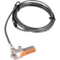 V7 Portable Security Cable With Combo Lock - Combination Lock - Galvanized Steel, Zinc Alloy - 6.56 Ft "Product Category: Alarms & Locks/Cable Locks"