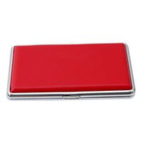 Dolland Women PU Leather Metal Tobacco Hold 14 Cigarette Smoke Holder Storage Case ,Red