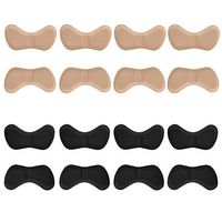 Senkary 8 Pairs Shoe Heel Grips Liner Self Adhesive Shoe Insoles Inserts Heel Cushion Pads Stickers Foot Care Protector (Black and Khaki)