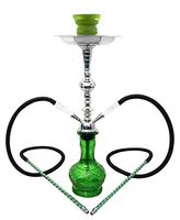 2 hose 20" going Green Hookah shisha nargila narguile nargile glass water Vase